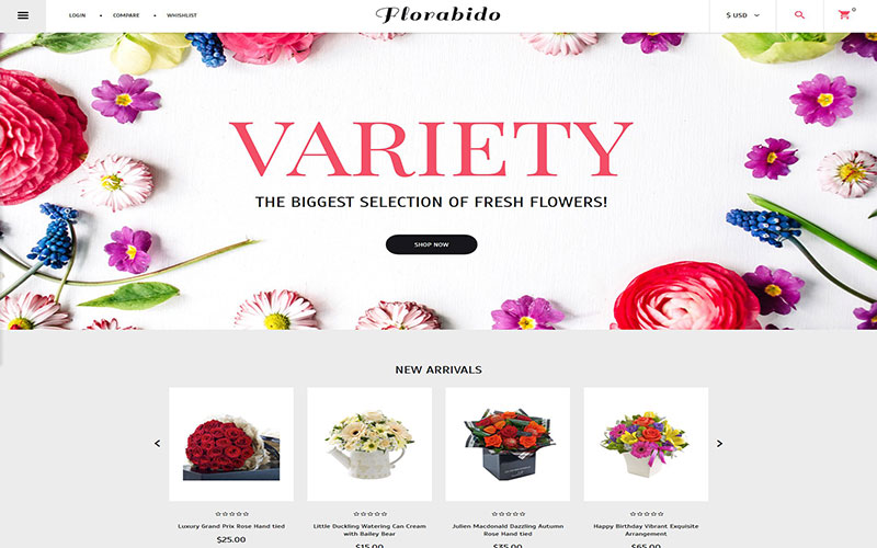 Κατασκευή ηλεκτρονικού καταστήματος eshop  Flower Shop