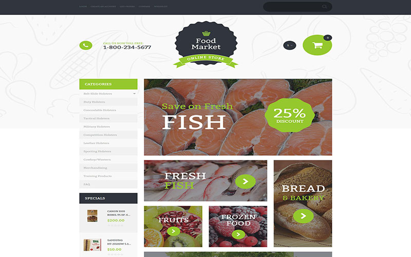 Σχεδίαση eshop ηλεκτρονικού καταστήματος Food Market