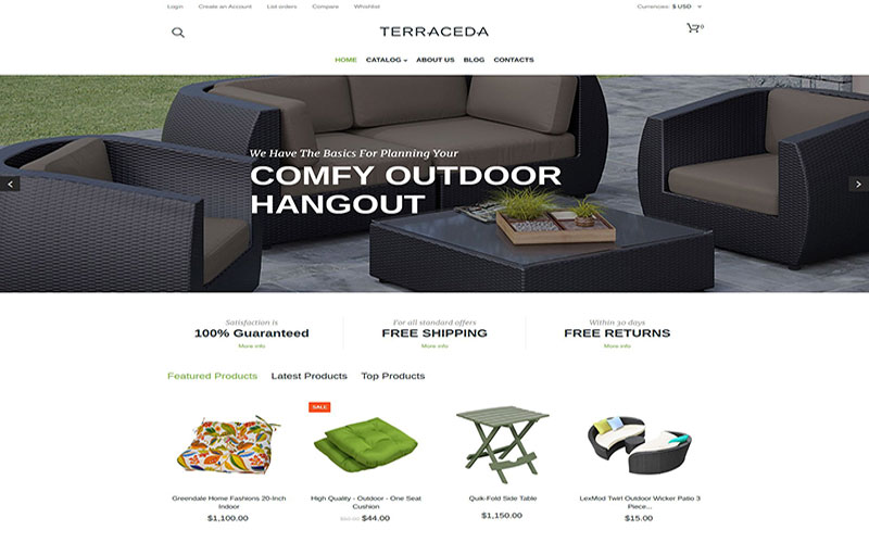 Σχεδίαση eshop ηλεκτρονικού καταστήματος Terraceda 