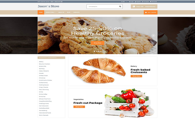 Σχεδίαση eshop ηλεκτρονικού καταστήματος Grocery Store