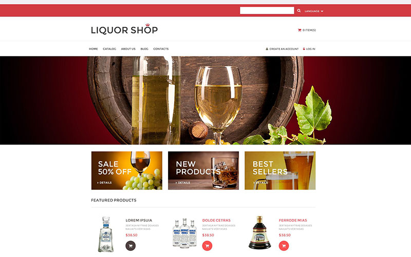 Σχεδίαση eshop ηλεκτρονικού καταστήματος Alcoholic Drinks